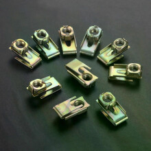 (6mm) 10 st. bil 6mm 8mm skruv metallklämmor platta U-typ klämmor hastighetsmuttrar för bil registreringsskylt