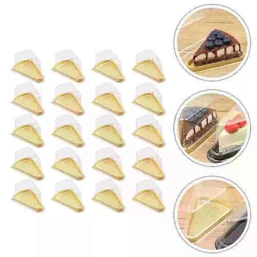 50 PCS Sandwich Box Mousse Packaging Boxes Triangular Cake Packing Wrapping Cases Melaleuca Blister