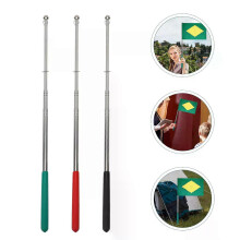 3 piezas de mástil telescópico de bandera de acero inoxidable con soporte de esponja y guía de mano