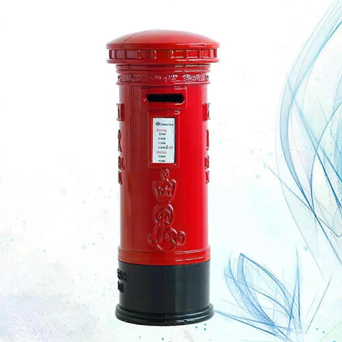 Κουμπαράς British Pillar Box Vintage Κουμπαράς με Χρηματοκιβώτιο Υ