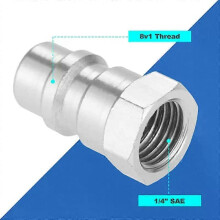 Adapterbrytare R12 R22 R502 till R134A Snabb Snabbomvandling 1/4 SAE och 8v1-gänga med R134A Snabbkoppling