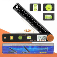 Digital Display Ruler 4-in-1 Folding-Metal Stationery Ruler General-Tool Protractor-Inclinometer for