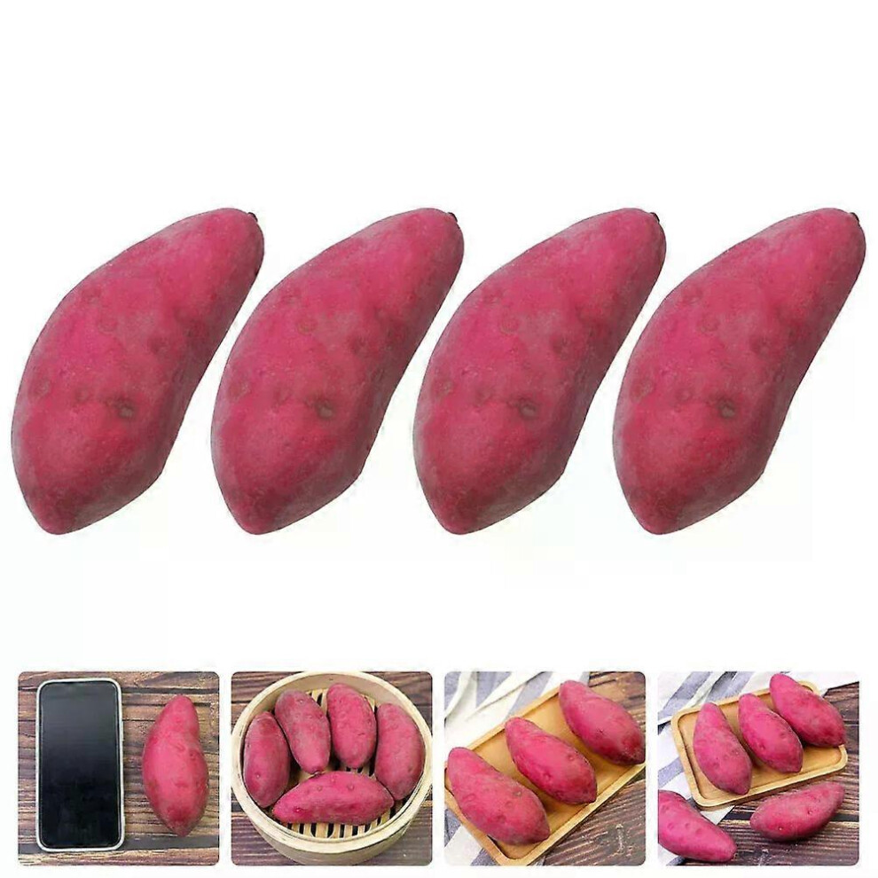 Lot de 4 décorations végétales artificielles en mousse pour patates douces