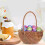 Rectangular Easter Basket Weaving Easter Storage Holder Mini Handcraft Basket Ornament Party Decor with 2