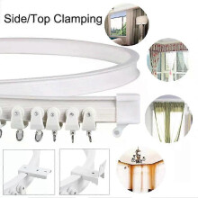Rail de rideau de plafond flexible de 1 m, monté sur tringle incurvée pliable, coulissant droit, accessoires