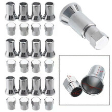 Lot de 12 capuchons hexagonaux chromés TR413 pour valve de pneu de voiture, avec manchon et capuchon