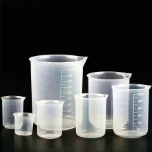 Transparent skala plastmåttkopp V-formad mun laboratoriebägare mjölk te butik måttkopp