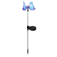(Blue) Solar Butterfly Ground Plug Light Waterproof Solar Powered butterfly Light Suitable for Garden Decoration