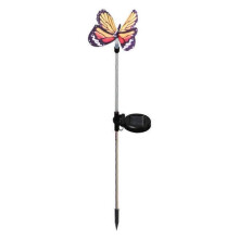 (Orange) Solar Butterfly Ground Plug Light Waterproof Solar Powered butterfly Light Suitable for Garden Decoration
