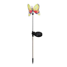 (Yellow) Solar Butterfly Ground Plug Light Waterproof Solar Powered butterfly Light Suitable for Garden Decoration