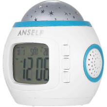 (As show, One size) Led Lamp Alarm Clock For Kids Night Light Alarm Clock Projector Starry Ceiling Music Night Light With Temperature And Date Display