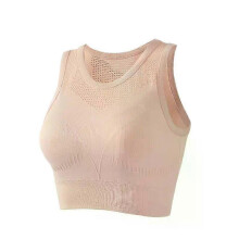 (A12, 12) Chest Pad Fixed Cup Shockproof Push-up Sports Underwear Women's Thin Hollow-out Beautiful Back Outer Wear Sports Bra For Summer