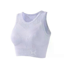 (A3, 04) Chest Pad Fixed Cup Shockproof Push-up Sports Underwear Women's Thin Hollow-out Beautiful Back Outer Wear Sports Bra For Summer
