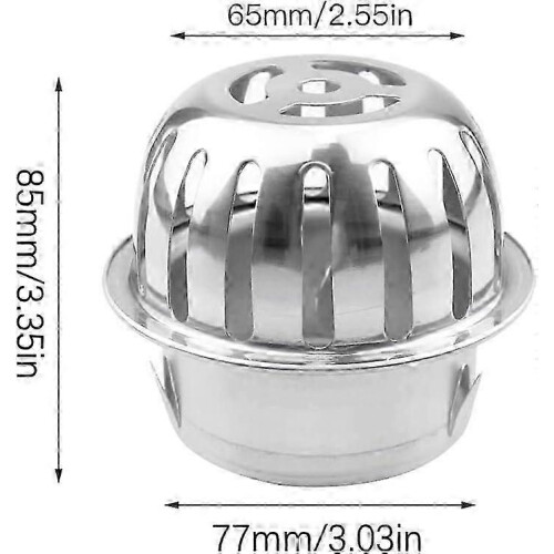 (As show, One size) Stainless Steel Gutter Guard - 83MM Downspout Strainer 1