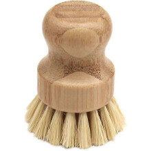 (As show, One size) Wooden dish brush with natural bamboo natural grey wood