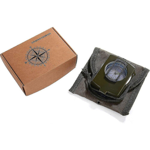 (As show, One size) Military Marching Compass with Pocket - Camping Hiking Navigation 1
