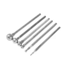 6 punte per levigatura con testa sferica diamantata da 1/2/3/4/5/6 mm, per Dremel