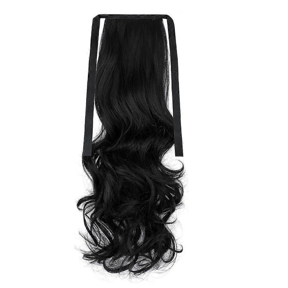 Unisex (As Show, One Size) Invisible Wire Hair Extensions Dirty Blonde Long Wavy Curly Synthetic Hairpieces Highlight Headband Adjustable