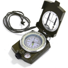 (As show, One size) Military Marching Compass with Pocket - Camping Hiking Navigation