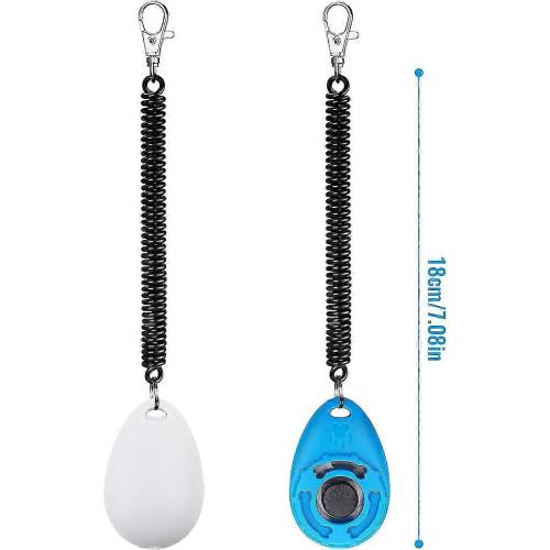 (As show, One size) 2 PCS Multi-Color Dog Clicker - Pet Training Clicker with Wrist Strap 1