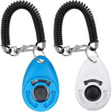 (As show, One size) 2 PCS Multi-Color Dog Clicker - Pet Training Clicker with Wrist Strap