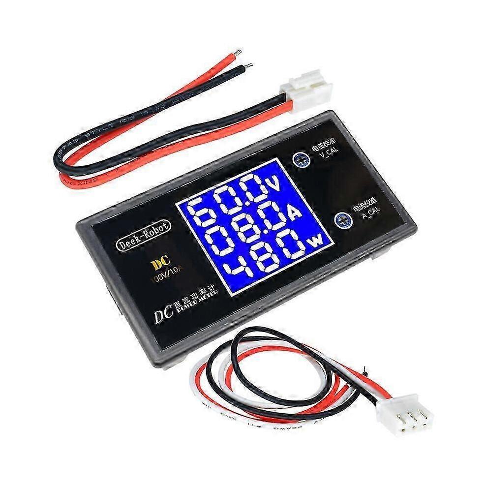 (As Show, One Size) D0100v 10A Lcd Digital Voltmeter Ammeter Wattmeter - Voltage Current Meter 4633396570367