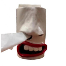 Handmade Funny Face Tissue Holder,Quirky Mouth Nose Tissue Box Dispenser