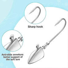 (As show, One size) Swimbait Jig Head Saltwater Flats Fishing - 10 Pieces Jig Hooks Set Spin Head Jigs Bait Lure Kit (Freshwater Fishing)