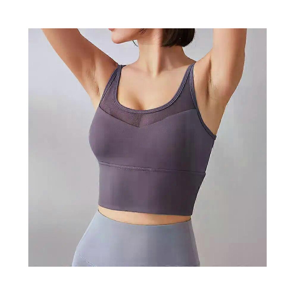 (M,Purple)Tank Top Women Gym Women Corset Sports Bra Push Up Crop Top Fitness bra Hollow Breathable Sexy Running Athletic Sportswear