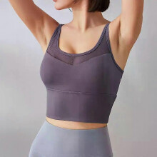 (L, Purple) Tank Top Women Gym Women Corset Sports Bra Push Up Crop Top Fitness bra Hollow Breathable Sexy Running Athletic Sportswear