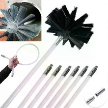 Juego de deshollinador flexible, kit de cepillo y varilla para deshollinador, varillas de limpieza de
