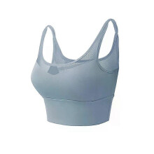 (L, Blue) Tank Top Women Gym Women Corset Sports Bra Push Up Crop Top Fitness bra Hollow Breathable Sexy Running Athletic Sportswear