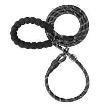 (As show, One size) Dog rope, pet training traction rope, reflective dual handle for traffic control safety, very suitable for dogs