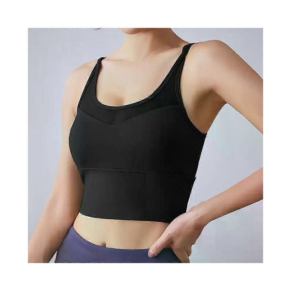 (M,Black)Tank Top Women Gym Women Corset Sports Bra Push Up Crop Top Fitness bra Hollow Breathable Sexy Running Athletic Sportswear