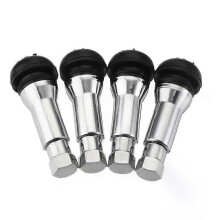 4 st/set TR414 Krom Aluminium Slanglösa Däckventilkåpor Snap-in Hjul Däckventilkärna Gummi