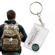 Outdoor Mountaineering Buckle Compass 3 in 1 Multifunctional Compasses Thermometers Keychain Carabiners