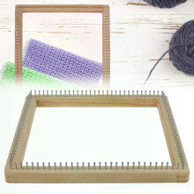 Métier à tricoter carré en bois de hêtre, planche à tricoter, métier à tisser artisanal avec crochets