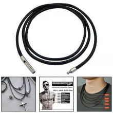 2mm Läderhalsband För Herrar Kvinnor Svart Choker Flätat Äkta Läderhalsband Snöre Stål Magnetisk