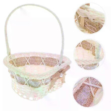Wedding Flower Basket Handheld Storage Container Burlap Heart Macrame Baskets Gifts Plastic Girls Bride