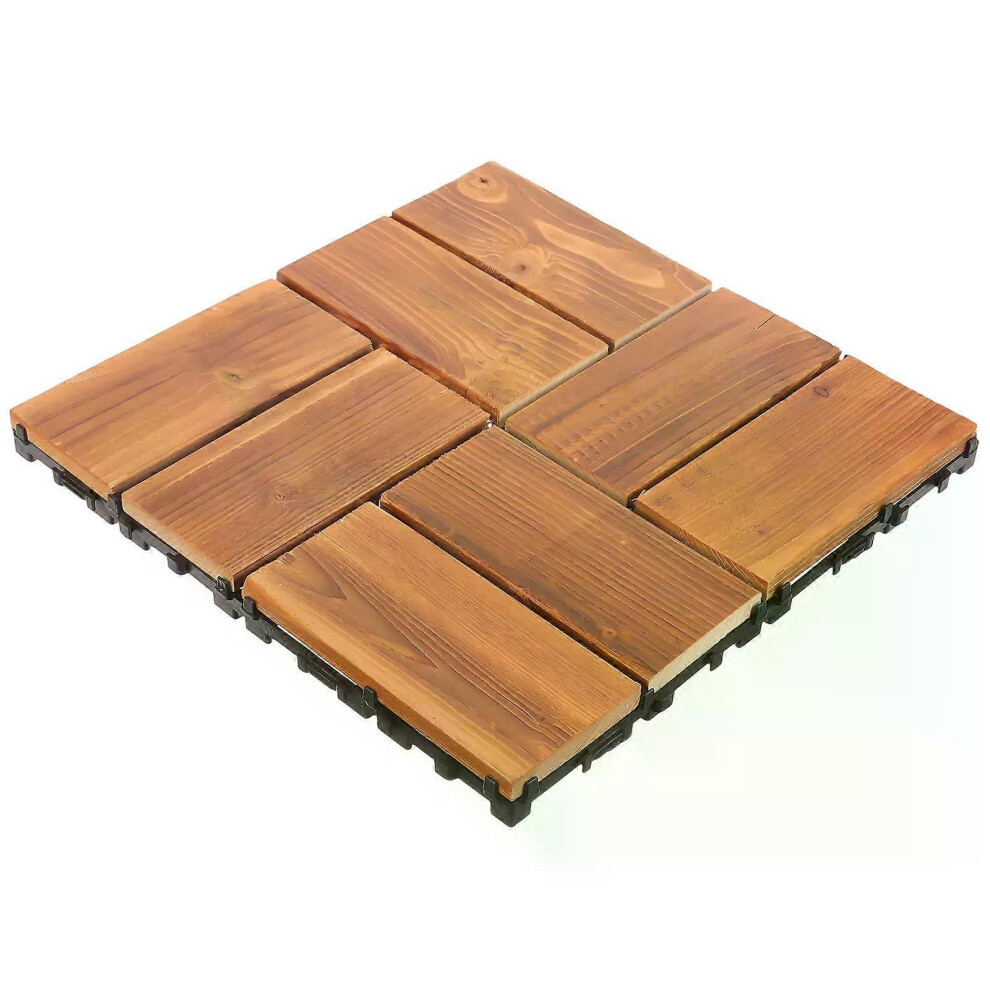 (Marron 30 x 30 cm) Revêtement de sol extérieur en brique anticorrosion en bois et plastique pour terrasse
