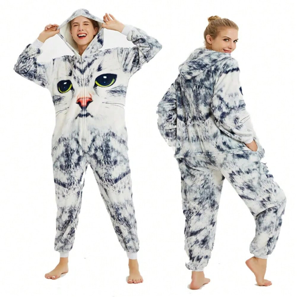 (LA01, XL) 3D Animal Cartoon Hooded Jumpsuits Women Men Couples One Piece Pajamas Onesies Adult Overalls Kids Jumpsuit Onesie Pijama Adulto