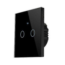 (Black-02) TUYA WiFi Smart  Switch Smart Light Switch 1/2/3/4 Gang Wall Panels Smart HomeEU