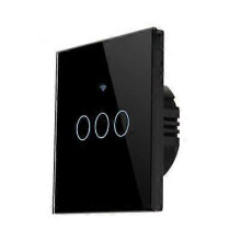 (Black-03) TUYA WiFi Smart  Switch Smart Light Switch 1/2/3/4 Gang Wall Panels Smart HomeEU