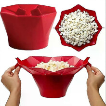 Cuencos plegables de silicona para palomitas de maíz, de alta calidad, para cocina, herramientas fáciles