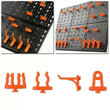 10 pezzi di ganci per fori per pannelli sospesi in plastica per garage, organizer da parete per garage