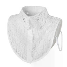 (Negro) Nueva moda de encaje de muñeca, cuello falso, chal para mujer, abrigo de encaje desmontable,