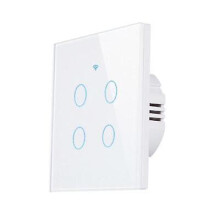 (White-04) TUYA WiFi Smart  Switch Smart Light Switch 1/2/3/4 Gang Wall Panels Smart HomeEU