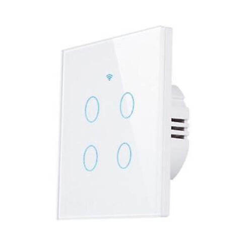 (White-04) TUYA WiFi Smart  Switch Smart Light Switch 1/2/3/4 Gang Wall Panels Smart HomeEU
