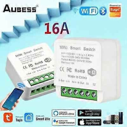 (C 3pcs) Tuya WiFi Smart Switch Module 16A Wireless DIY Light Switch Support 2 Way Contro 2