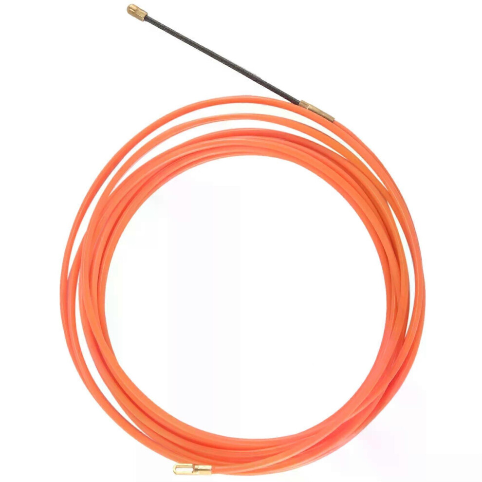 Dispositif de guidage orange de 4 mm et 5 mètres, en nylon, pour câbles électriques, pousse-câbles,